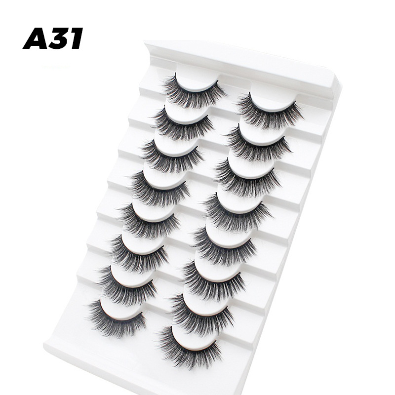 DINGSEN fuente transfronteriza fábrica pestañas falsas 8 pares de pestañas naturales gruesas de gran volumen LOGO