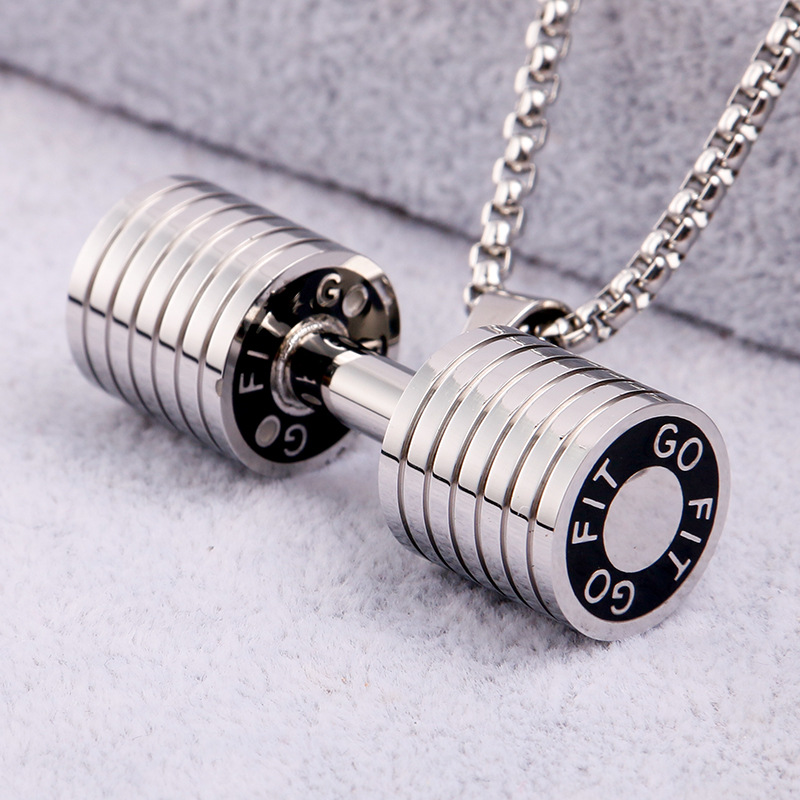 Pendants, Jewelry Accessories Classification 304 Stainless Steel Vacuum Plating Real Gold Plated Barbell Pendants Jewelry Accessories