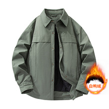 外套男士冬季2025新款工装衬衫翻领男款时尚夹克百搭上衣时尚潮流