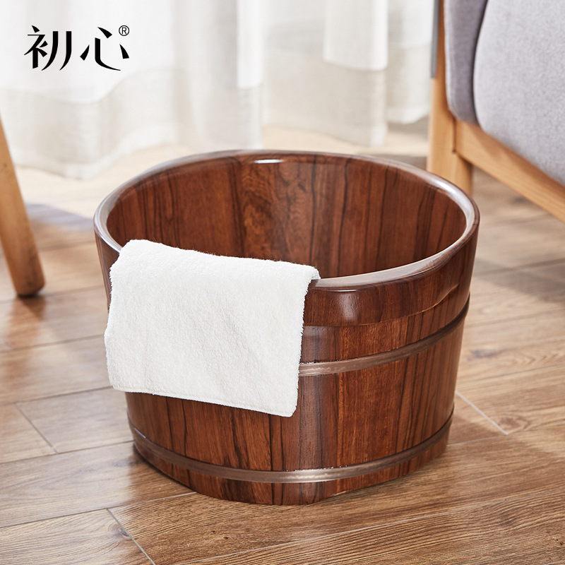 泡脚桶木制家用木质足浴桶木桶过小腿按摩加厚带盖双人洗脚盆木盆|ru