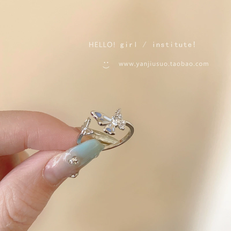 Ring adjustable, zircon micro-inlay, light-luxury simple elegant for index finger