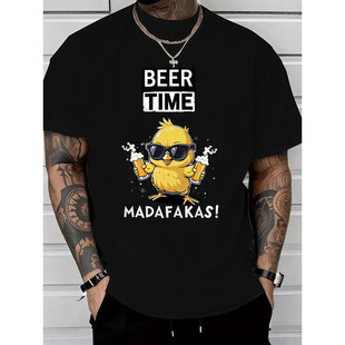 �W�a����Men&rsquo;s Graphic T-Shirt &ndash; Light and Fun 'Beer Time'