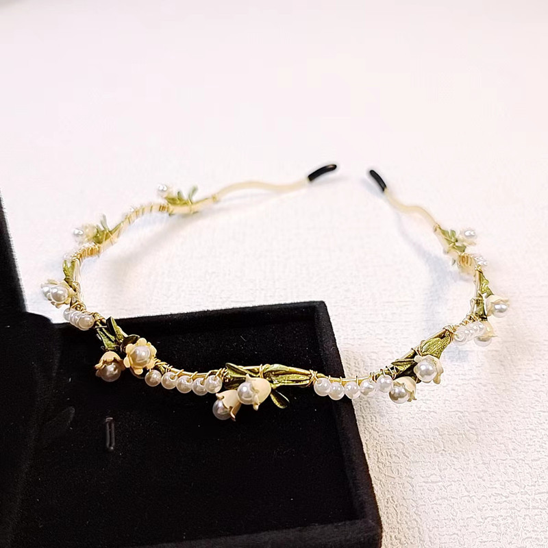 Women's Fairy Style Sweet Flower Alloy Inlay Artificial Pearls Hair Band display picture 10