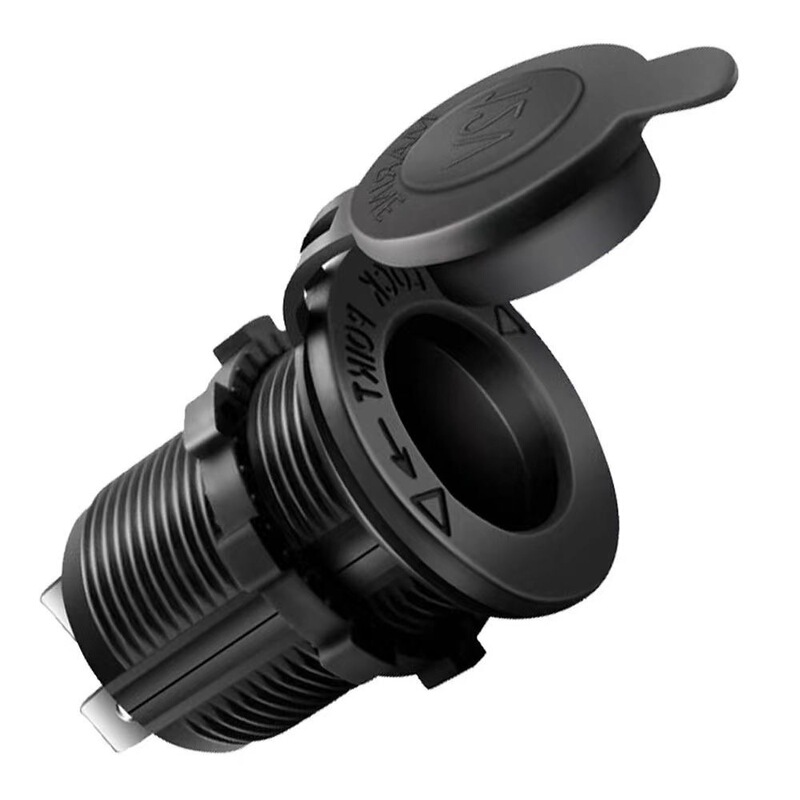 Cigarette Lighter Female Base Threaded Installation Car Charging Source Socket Car Motorcycle Modified Socket with Waterproof Cover