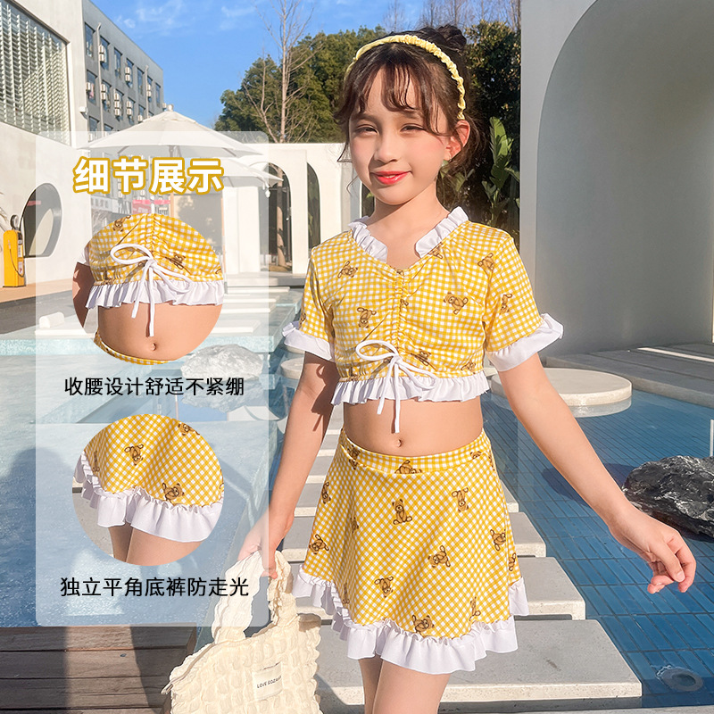 Los niños traje de baño vacaciones split falda dibujos animados moda estilo occidental niños agua jardín baño primavera caliente