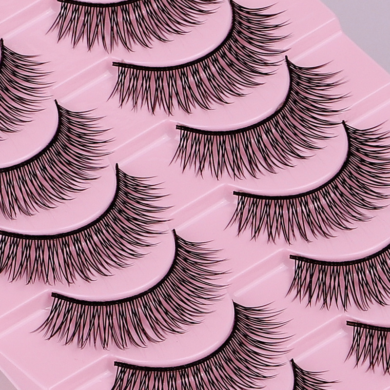 10 pares de pestañas falsas de terroles duros de una sola pieza de cómic Barbie Pequeño Demonio Pequeño Pequeño