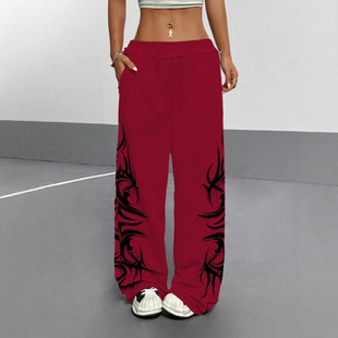 2025 Spring Street Dance Fashion Brand High Waist Sports Pants Women's New Hip-hop Loose All-match Jazz Dance Pants Casual Trousers