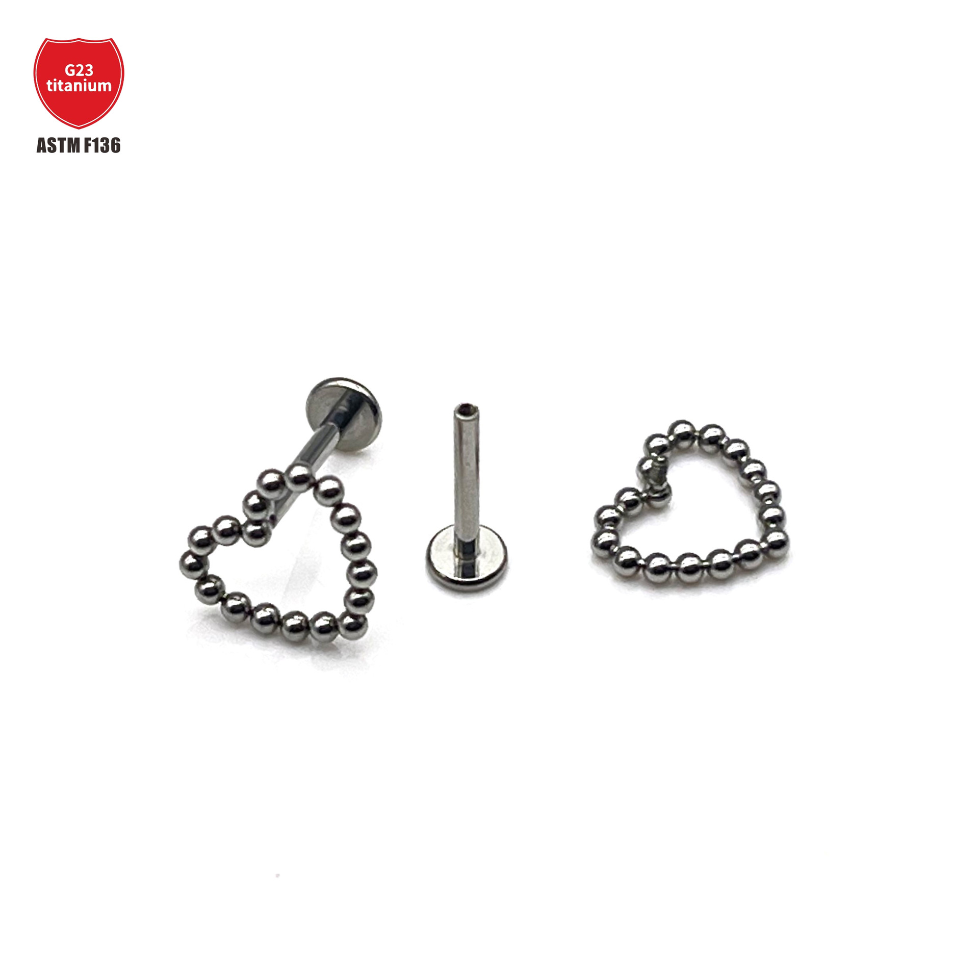 Pointed titanium steel lip stud product view