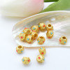 DIY jewelry accessories handmade beading hexagonal cutting beads ancient law gold retro beads loose beads