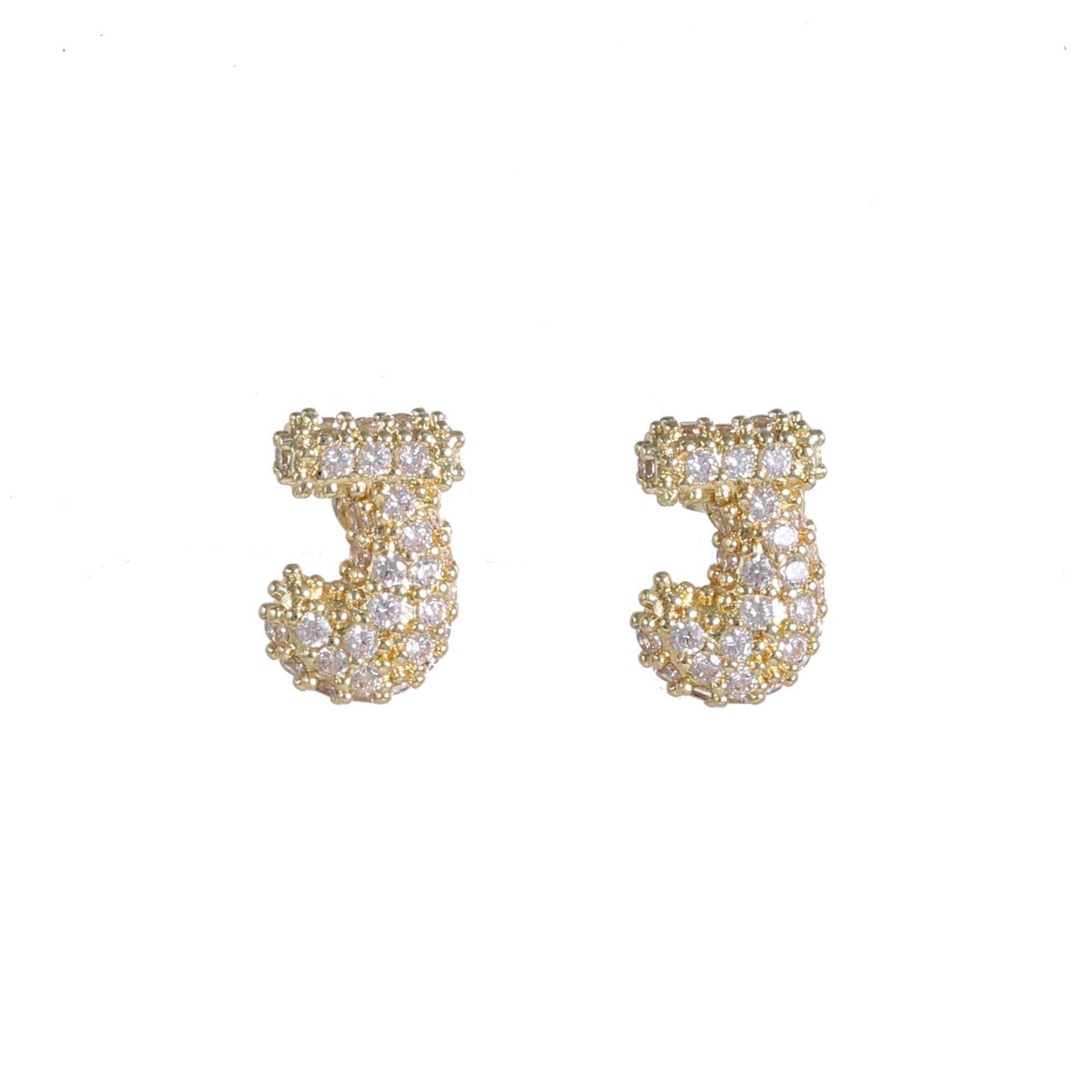 6g Weight Copper Ear Needle Material Ear Studs Classification 1 Pair Quantity Daily Occasion Copper Material Letter Pattern All Seasons Season Women's Gender Plating Design Classic Style Style 1 Pair Classic Style Letter Plating Copper Ear Studs 15