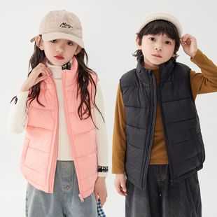 White Duck down Kidsren's down Vest Outer Wear 2024 Autumn and Winter New Style Small and Medium-Sized Kidsren's Baby Vest Warm Thickeneded Vest
