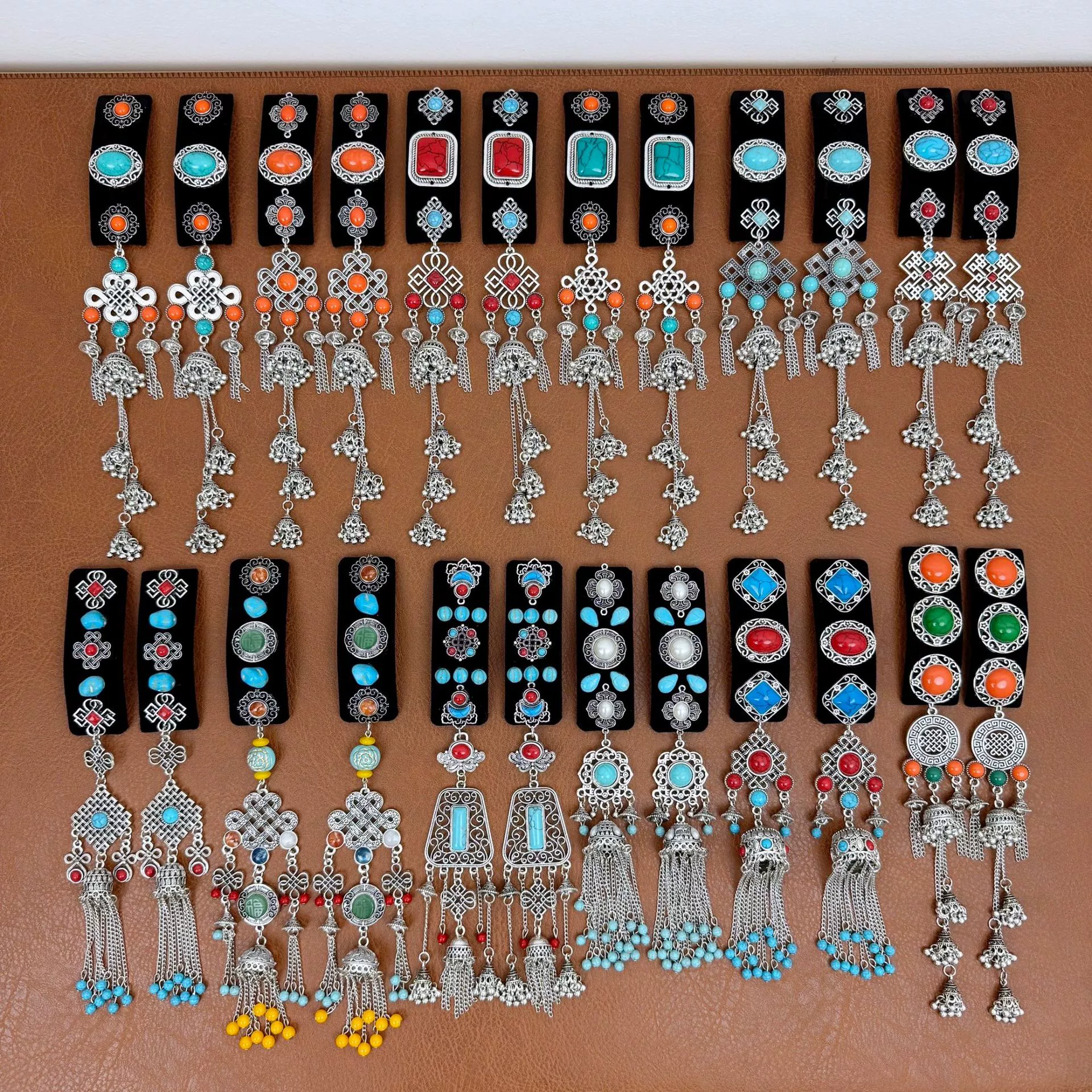 Новая заколка для волос в китайском этническом стиле, ретро-бирюзовый колокольчик с кисточками, аксессуары, нишевые монгольские свадебные аксессуары для волос, заколка для волос