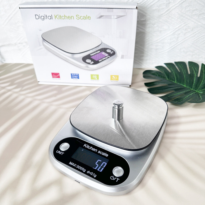 High-Precision Stainless Steel Kitchen Scale Household Digital Scale Coffee Scale Digital Scale Platform Scale Weighing Device Accurate