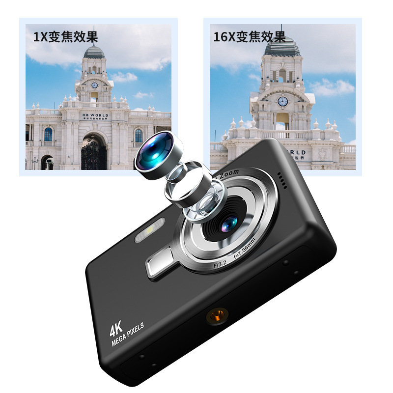 Retro digital camera, videocamera for students, handheld cards