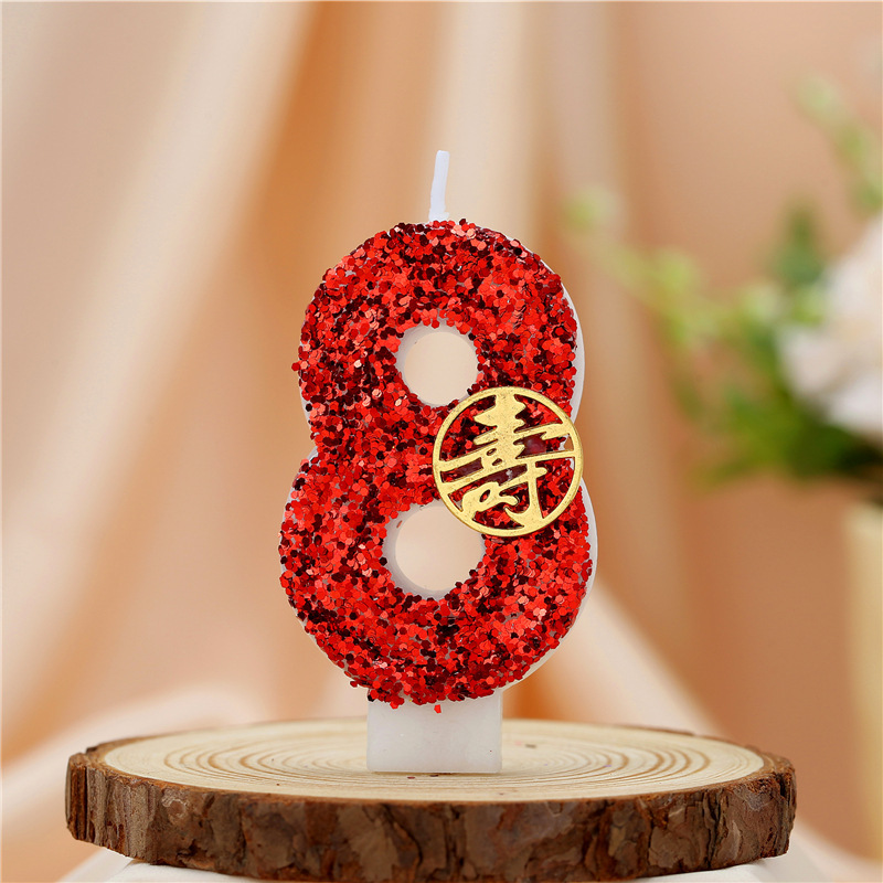 老人过寿数字生日蜡烛装饰|undefined
