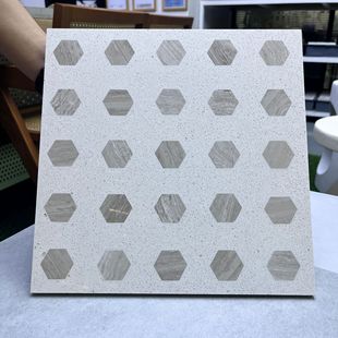 Polygonal marble imitation wood grain aggregate D mosaic terrazzo indoor shop home decoration floor board