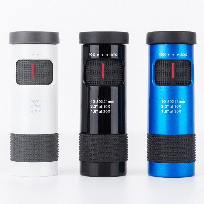 新款10-30X21袖珍便携单筒变倍望远镜高倍高清三色可选户外望远镜