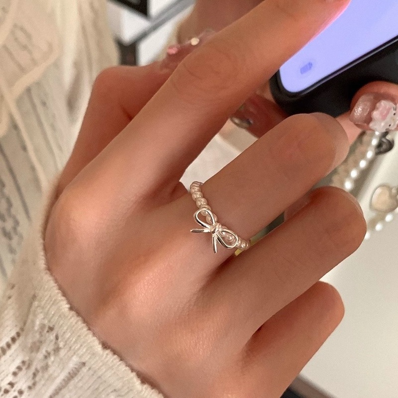 Xiaohongshu 新製品 S925 スターリングシルバーリング女性の夏インスタイルハイエンドニッチライト高級非退色シルバージュエリー|undefined
