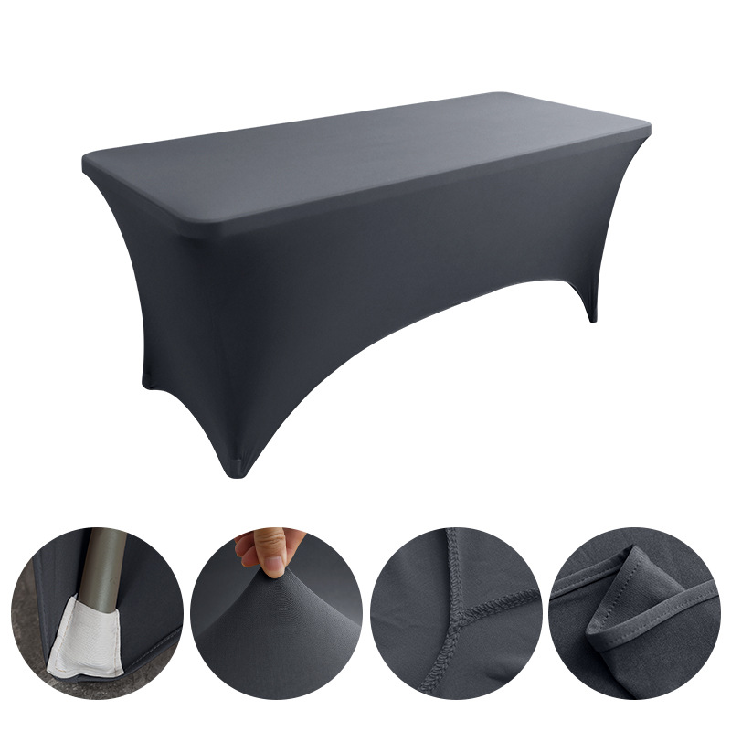 Mantel elástico cuadrado negro — decoración para restaurante, boda u hotel, grueso y de color sólido, venta al por mayor