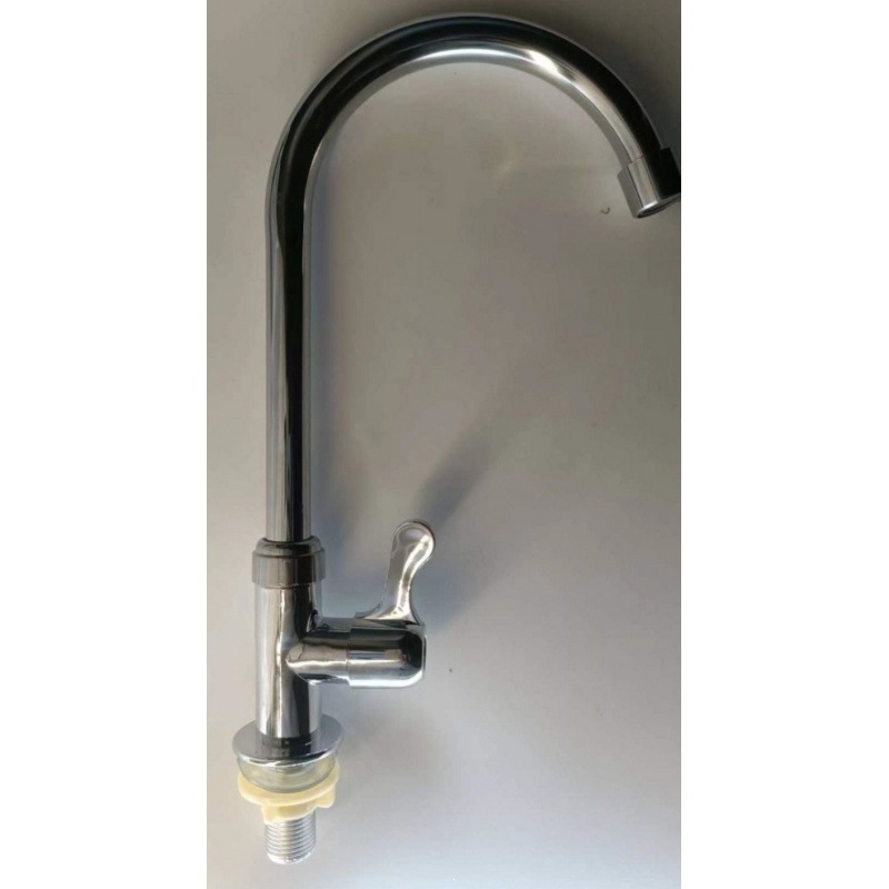 Grifo de Cocina para Agua Fría de 4 Puntos un Solo Agujero de Plástico con Válvula de Cerámica
