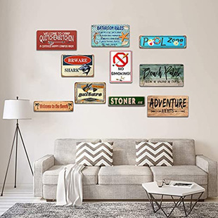 Cross-border American-style House Plate Decorative Square Wooden House Plate Old Hanging Decoration Creative Solid Wood Indicator House Plate