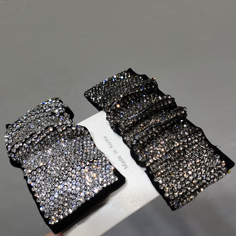 Korean simple full diamond folds bangs clip wholesalepicture7