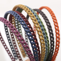 Cross-border new candy-colored plastic sawtooth hair tie chain simple matte headband for women and children hair accessories hair tie