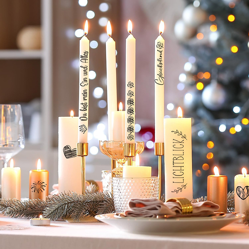 Calcomanías de Agua para Decorar Velas, Pegatinas DIY para San Valentín