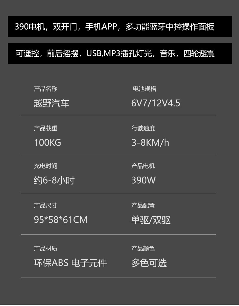 儿童电动车,儿童车四轮宝宝汽车,可坐人电瓶车,儿童遥控越野车