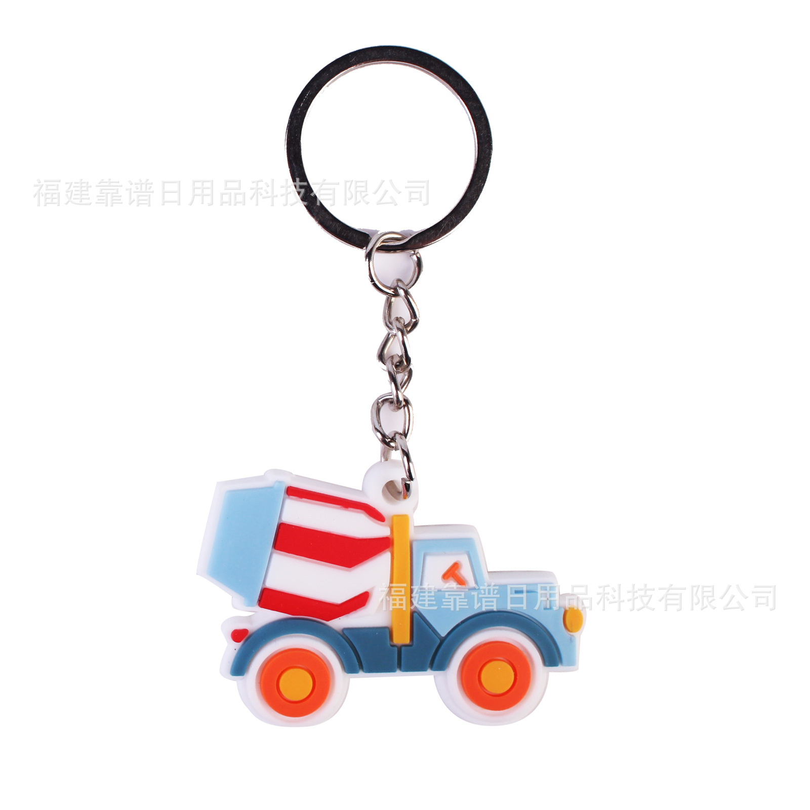 PVC llavero cemento camión bulldozer excavadora casco bolsa colgante DIY en stock llavero al por mayor