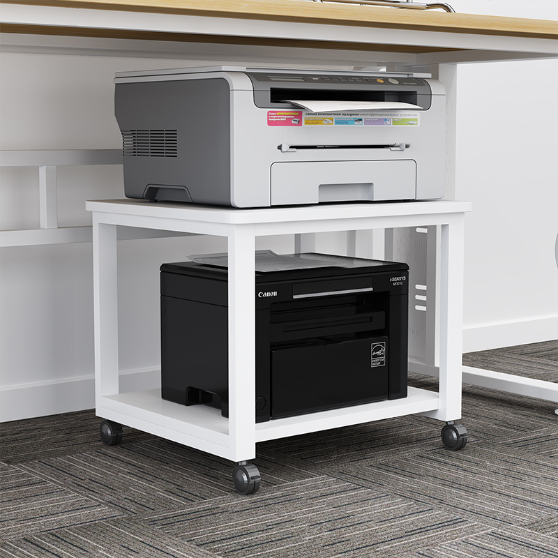 6R 간단한 프린터 스토리지 랙 바닥 더블 레이어 오피스 데스크 이동식 휠 선반 a3 복사기 바닥