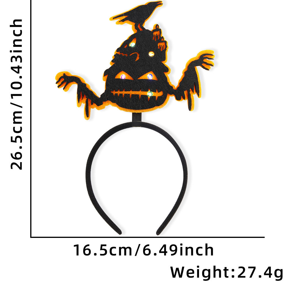Diadema de Halloween 2026, accesorios luminosos para el cabello con diseño de fantasma y murciélago, decoración para fiestas temáticas de Halloween