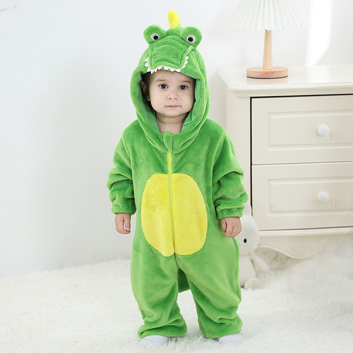 Qiletu Autumn New Children's Clothing Animal-shaped 3D Flannel Single-layer Romper Overall