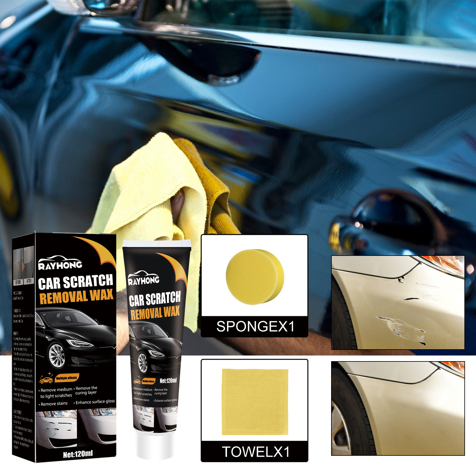 Rayhong car scratch wax car paint protection polishing mark maintenance paint repair cleaning decontamination abrasive