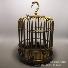 厂家直销纯铜装饰鸟笼橱窗摆件复古摄影道具古铜鸟笼客厅家居摆设