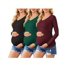 M 83590 V-neck printed long-sleeve T-shirt V ��ӡ������ T ��