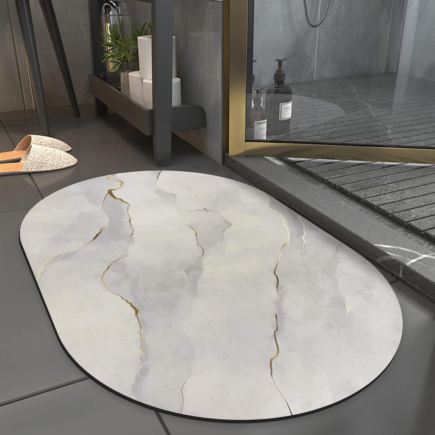 Alfombra de baño suave de tierra de diatomeas, alfombra antideslizante para puerta de entrada, alfombra para puerta de entrada, inodoro, cocina, alfombra para pies, alfombra a prueba de humedad