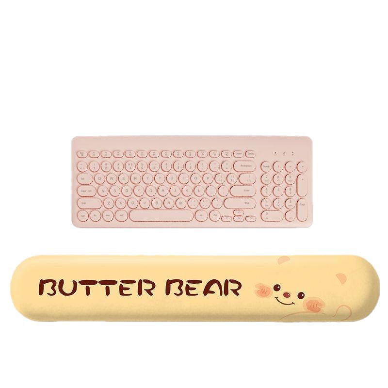 Mantequilla oso almohadilla de muñeca de oficina niñas adorable almohadilla de mesa de alta cara almohadilla de muñeca de teclado de computadora