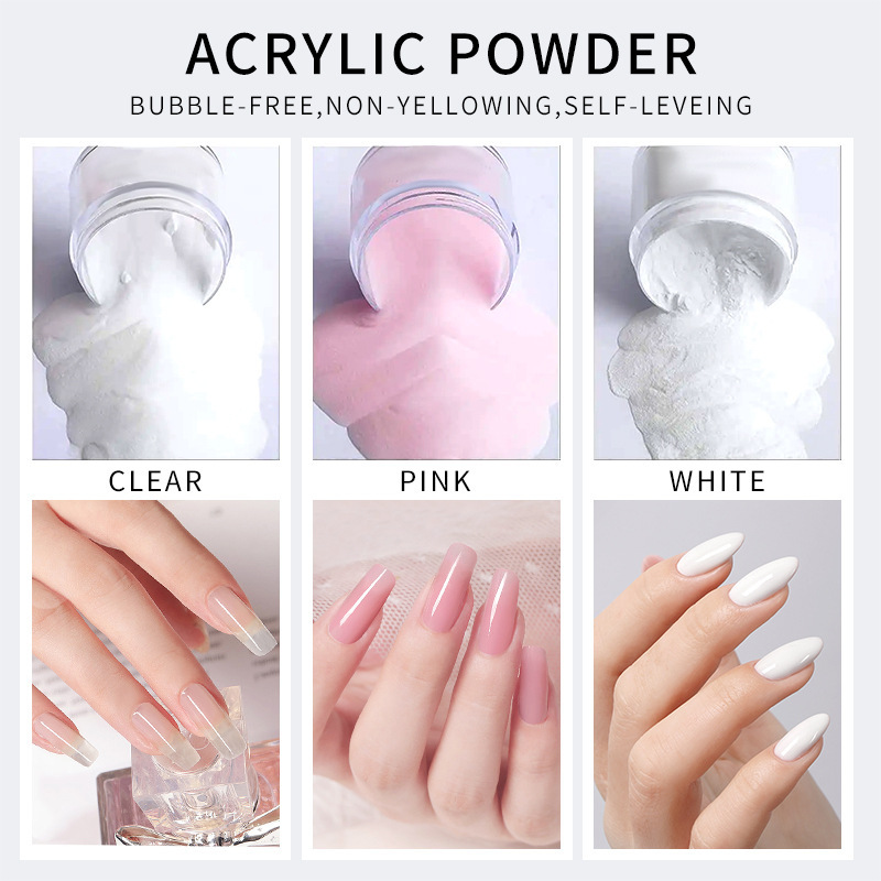 Factory Cross-Border Nail Art Crystal Powder Acrylic Powder Two-In-One Soaking Powder Carving Powder