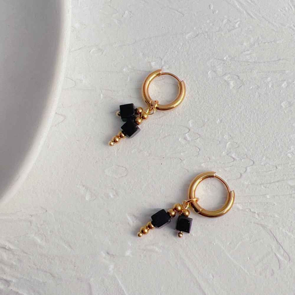 Titanium Steel Material 1 Pair Retro Geometric Titanium Steel Plating Drop Earrings