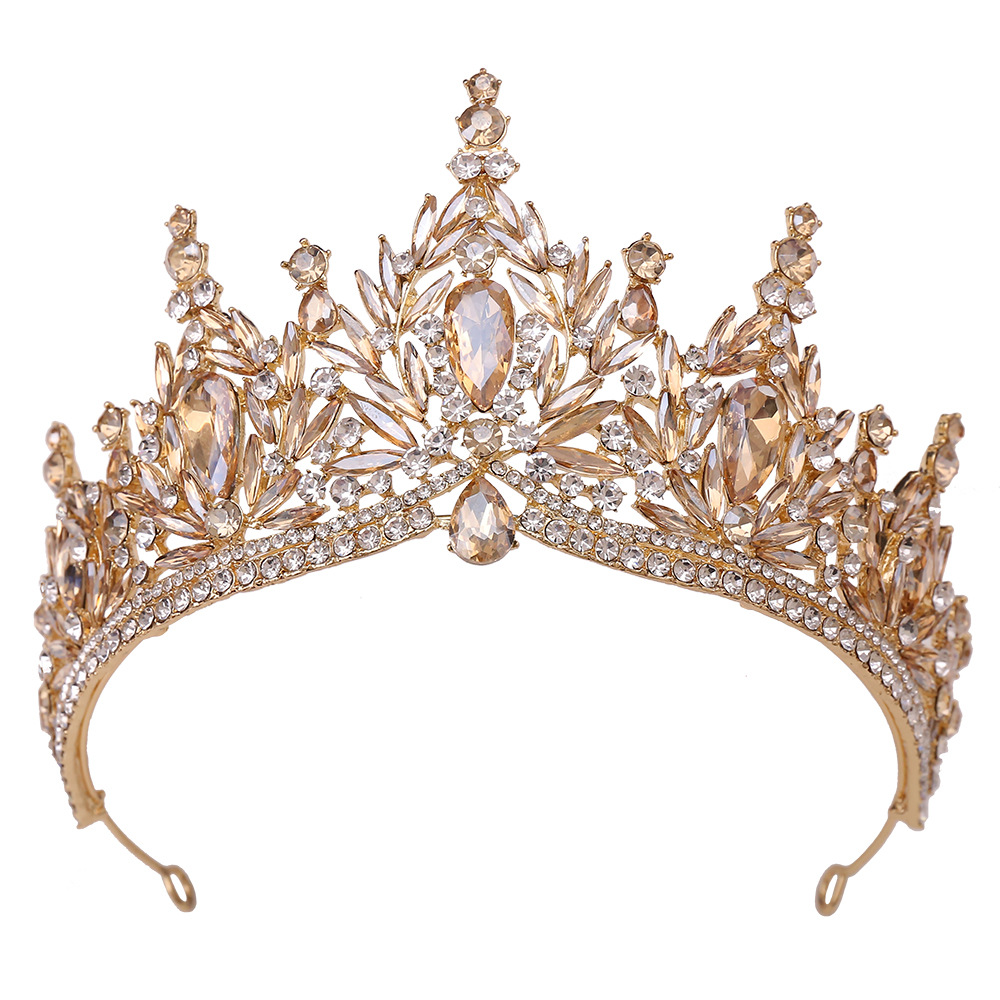 100g Weight Crown Hair Accessories Type 1 Piece Quantity Wedding, Birthday, Festival Occasion Alloy Material Leaf, Crown Pattern All Seasons Season Women's, Adults Gender Diamond Design Bridal, Shiny Style Bridal Shiny Women's Adults Leaf Crown Alloy Diamond Crown 12