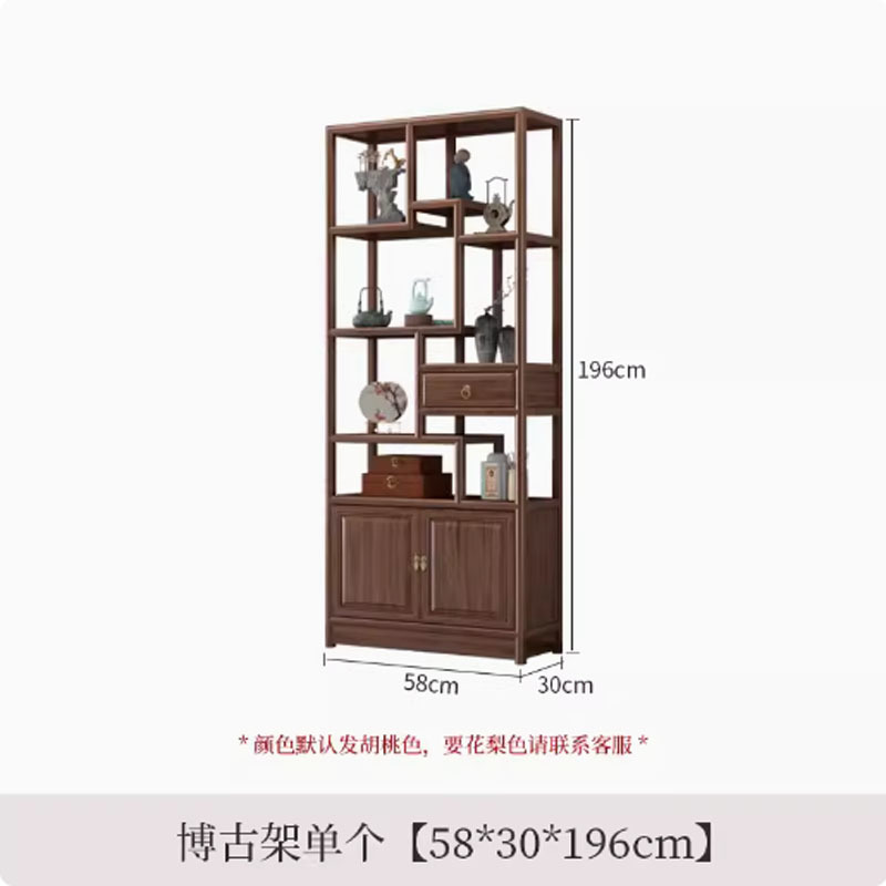 収納ラック無垢材ボーグラック新中国風マルチ宝閣装飾品パーティションキャビネット処理リビングルーム収納ラッククロスボーダー送料無料|undefined