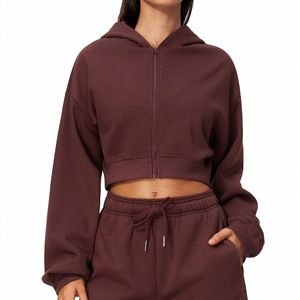 AYM043910 Hooded Cropped Sweatshirt Quick Dry Fitness Aoyema wholesale