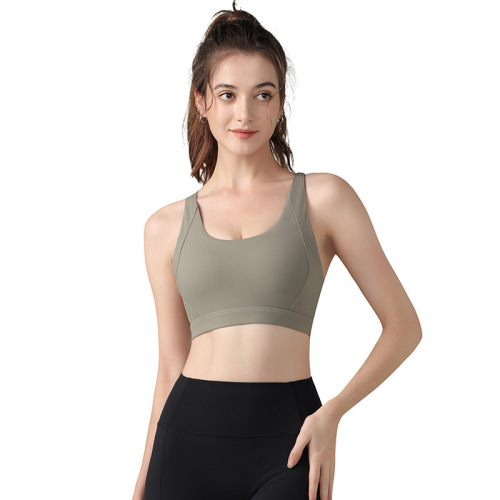 Summer New Women's Sports Bra with Beautiful Back, Push-up and Shock Absorption, Large Cup Bra for Women Fitness Running High Intensity