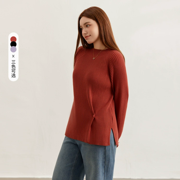 Слепое шоу большого размера женский дизайн чувство талии тонкая и толстая теплая дно свитер жирный mm2024 осенняя одежда новый