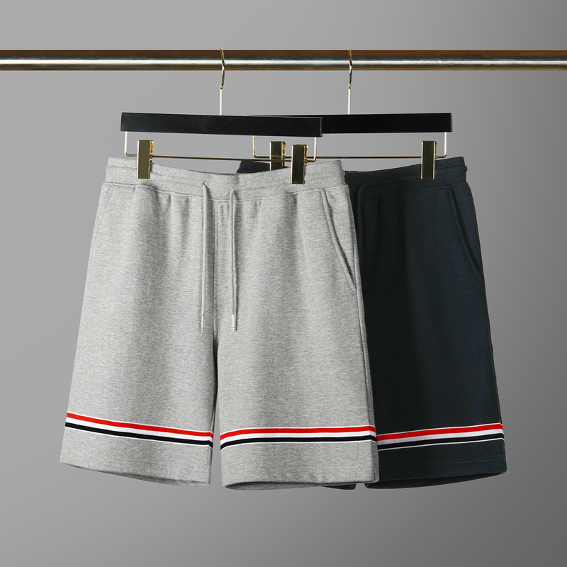 Summer New Trendy Brand Pure Cotton Webbing Quarter Pants Yarn-Dyed One-Piece Men's and Women's Casual Shorts A1285