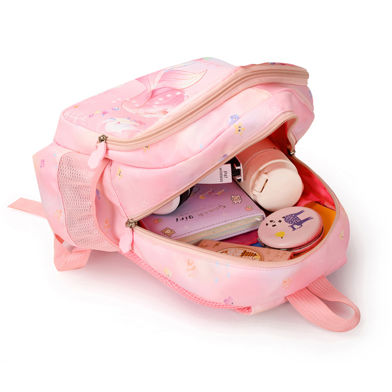 Dibujos Animados lindo sirena mochila kindergarten pequeña niña lona pequeña mochila 3-6 años de edad ligera viaje mochila