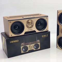 KM-7レトロ木製ワイヤレスbluetoothスピーカーポータブル屋外サブウーファーラジオカードbluetoothオーディオ工場