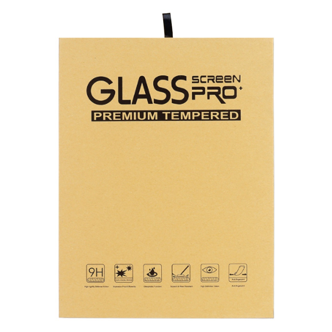 Caja de embalaje para película de vidrio templado plano, caja rígida de papel kraft con película protectora, mini caja de regalo, material EVA, parámetros de logística transfronteriza.