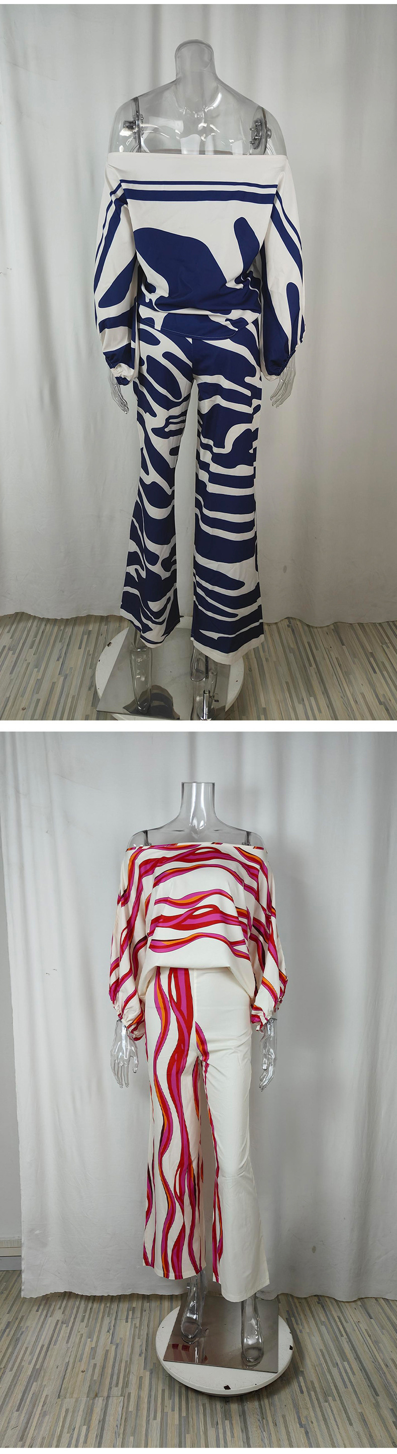 Fashionable Women's Printed Top And Wide Leg Pants Set For Spring_voghion.com